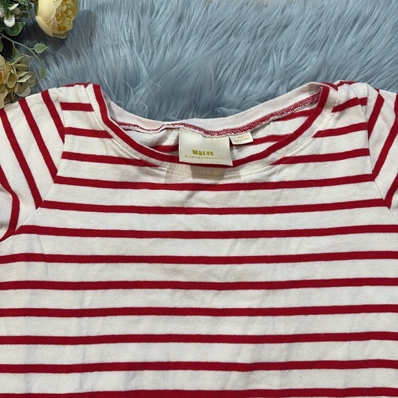 Anthropologie Maeve Rochelle Striped Red White Tee Dress sz S - Picture 4 of 11